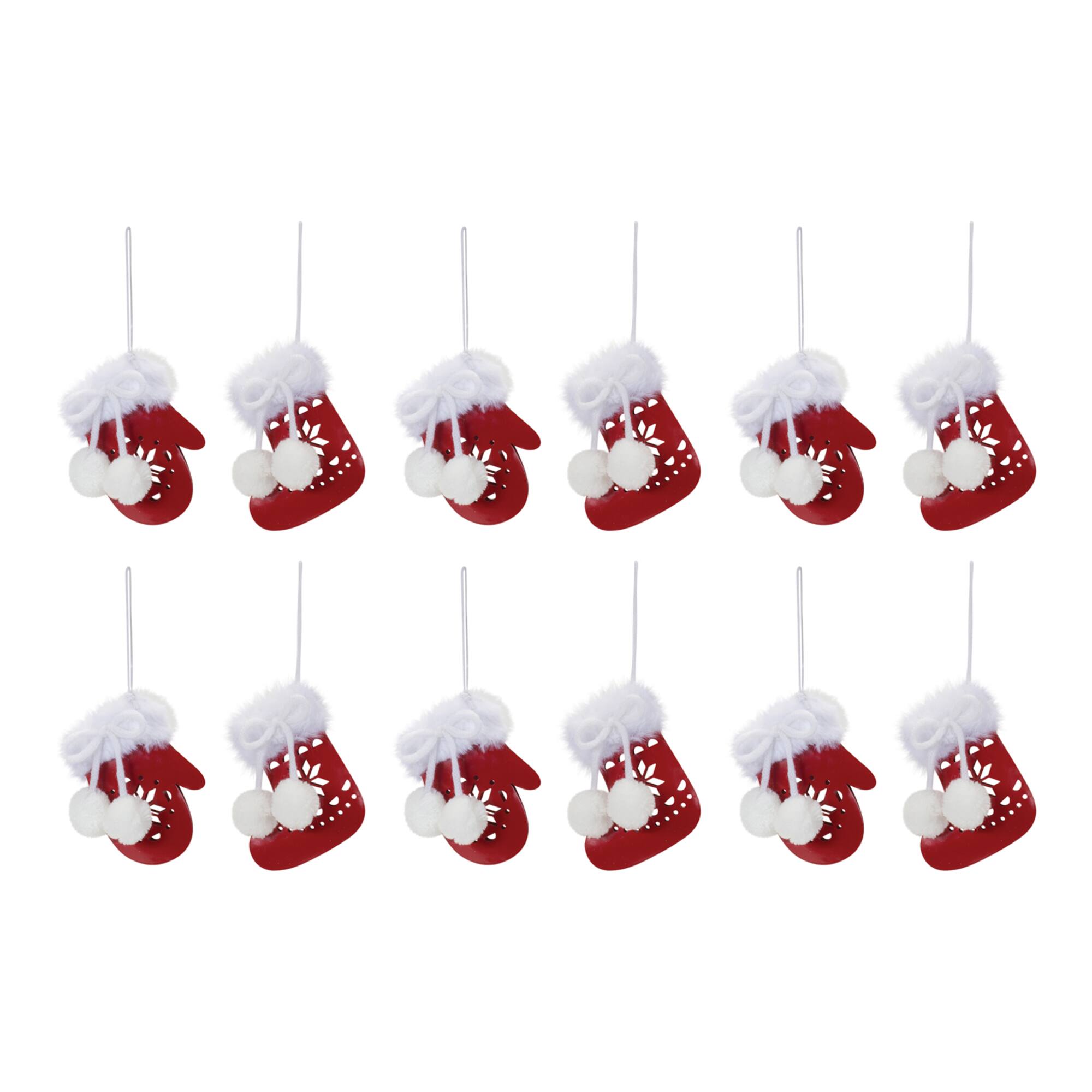 12ct. 4" Snowflake Mitten and Stocking Ornament Set